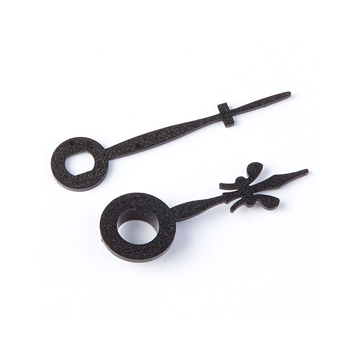 Plastic Clock Hands - Minute 27mm. Hour 22mm - Black Plastic Clock Hands - Minute 27mm. Hour 22mm - Black