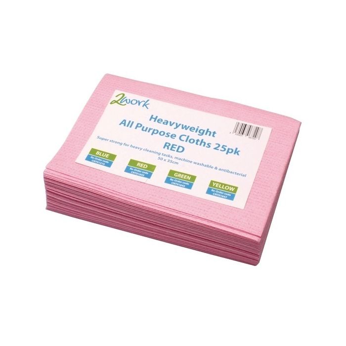 Heavy Duty Cloths - Red - Pack of 25