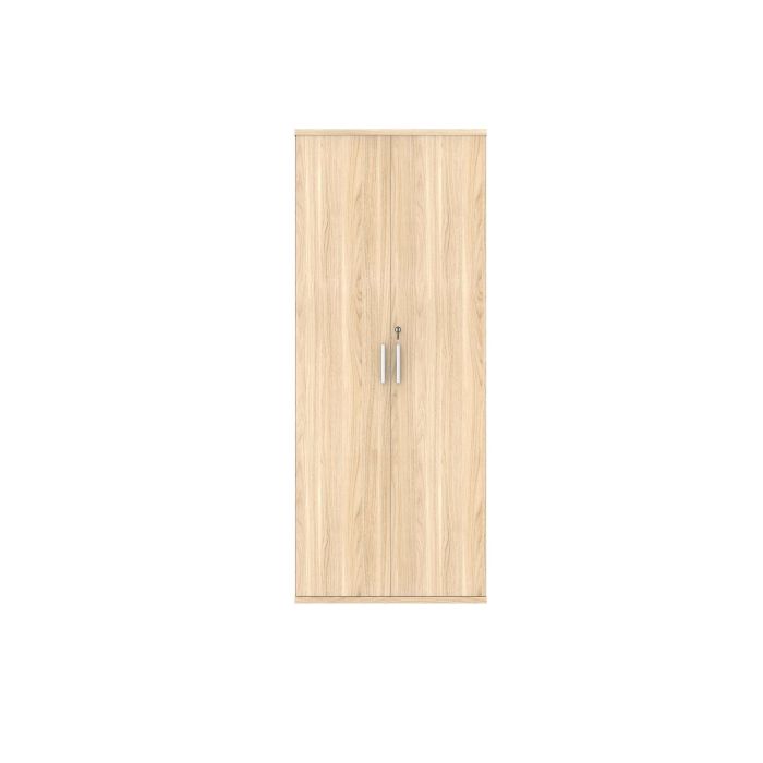 Steel Handle Lockable Storag Cupboard H1980mm - Oak Steel Handle Lockable Storag Cupboard H1980mm - Oak