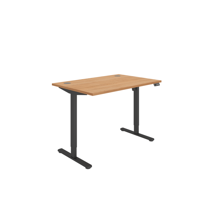 Single Motor Sit Stand Desk 1200 x 800mm - Black - Beech