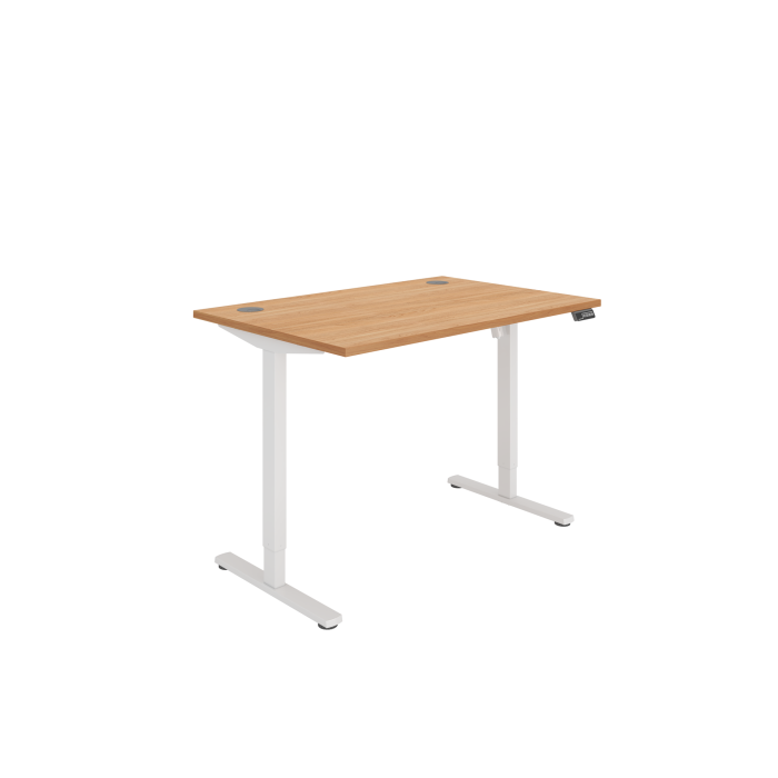 Single Motor Sit Stand Desk 1200 x 800mm - White - Beech