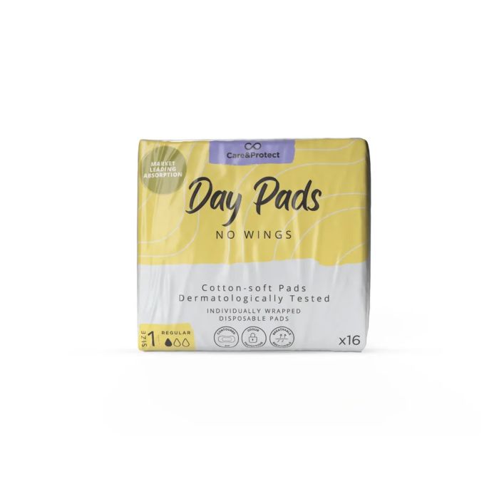 Care and Protect Regular No Wing Day Pad - Pack of 16