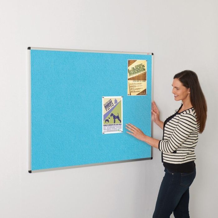 ColourPlus Vibrant Noticeboard Aluminium Frame 1200 x 1500mm - Cyan