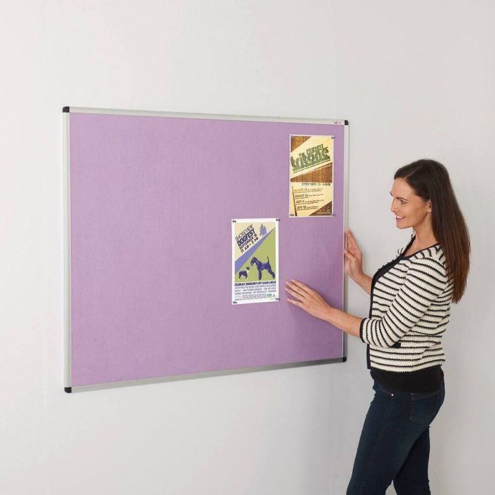 ColourPlus Vibrant Noticeboard Aluminium Frame 1200 x 1500mm - Lilac