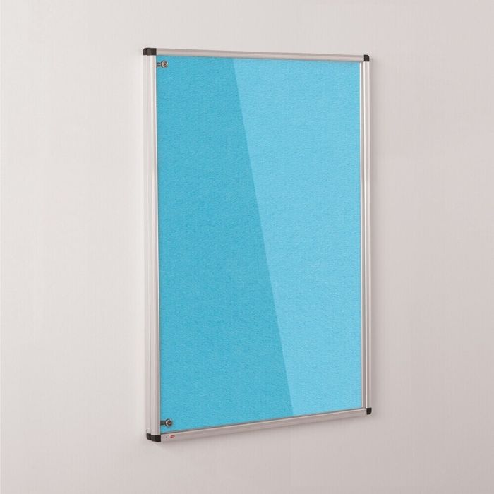 ColourPlus Vibrant Tamperproof Noticeboard Aluminium Frame 1200 x 900mm - Cyan