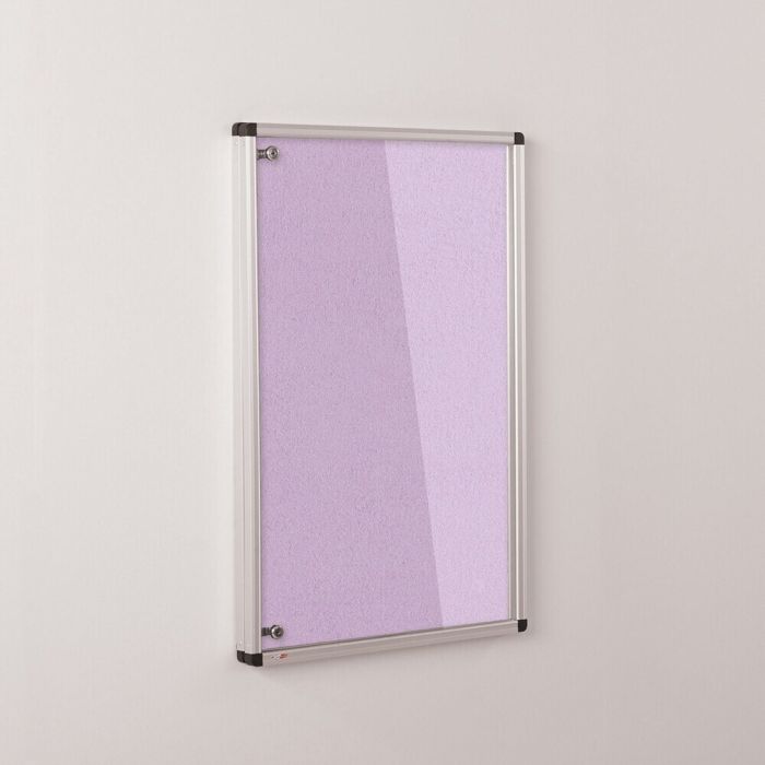 ColourPlus Vibrant Tamperproof Noticeboard Aluminium Frame 900 x 600mm - Lilac