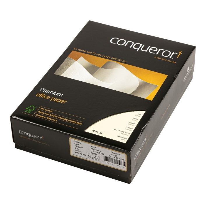 Conqueror Laid A4 100gsm Vellum - Pack of 500 Conqueror Laid A4 100gsm Vellum - Pack of 500