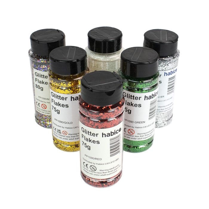 Glitter Shakers 75g - Assorted Set of 6