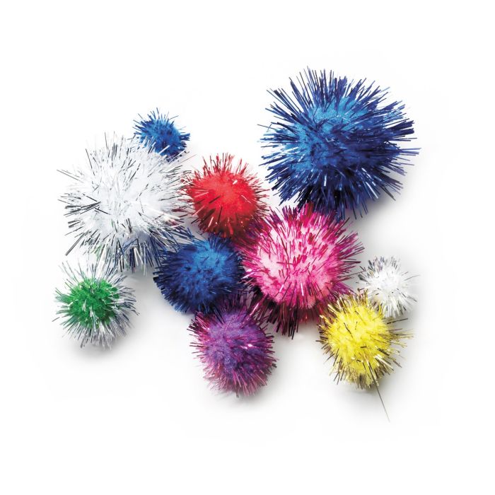 Glitter Pom Poms Pack of 100 Glitter Pom Poms Pack of 100