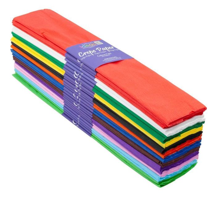 Crepe Paper 500mm x 3m - Assorted Colours - Pack of 25 Crepe Paper 500mm x 3m - Assorted Colours - Pack of 25