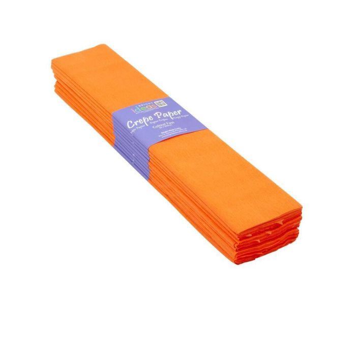 Crepe Paper Non-Bleed 50cm x 3m - Orange - Pack of 10