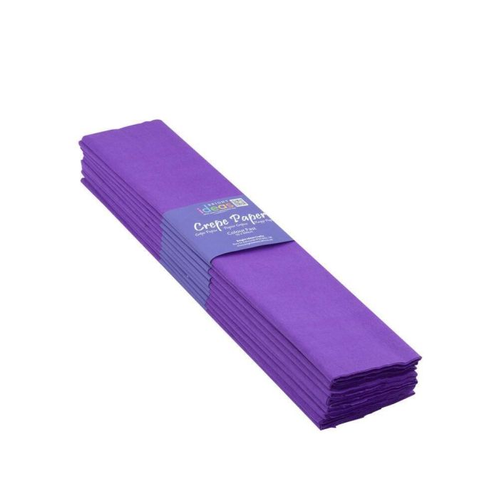 Crepe Paper Non-Bleed 50cm x 3m - Purple - Pack of 10
