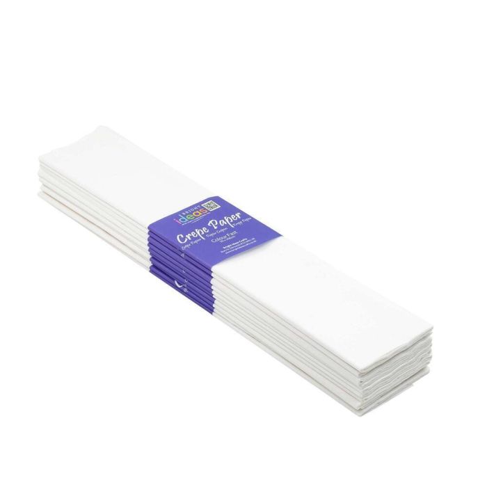 Crepe Paper Non-Bleed 50cm x 3m - White - Pack of 10
