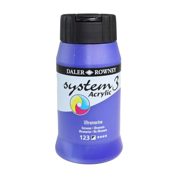 Daler-Rowney System 3 Original Acrylic Colours 500ml - Ultramarine Daler-Rowney System 3 Original Acrylic Colours 500ml - Ultramarine