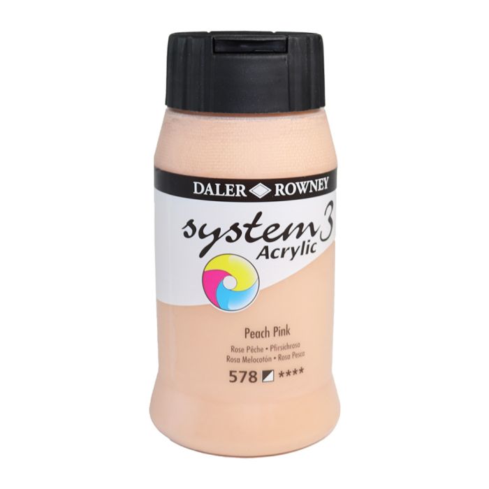 Daler-Rowney System 3 Original Acrylic Colours 500ml - Portrait Pink Daler-Rowney System 3 Original Acrylic Colours 500ml - Portrait Pink