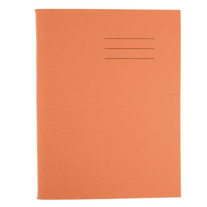 9"x7" Exercise Book 80 Page- 10mm Squared- Orange - Pk 100
