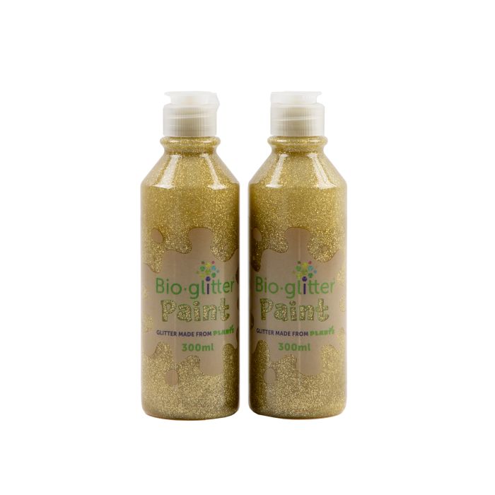 Bio Glitter Paint 300ml - Gold - Pack of 2