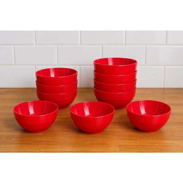 Harfield Dishes-Pk 10-Red Harfield Dishes-Pk 10-Red