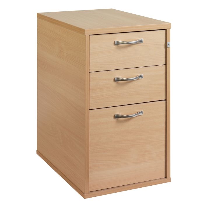 Desk High 3 Drawer Pedestal - Beech - 600mm