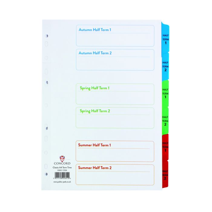 Term Time Index Dividers