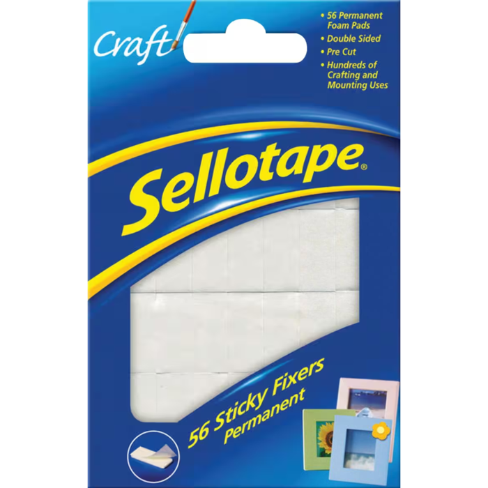 Sellotape Sticky Fixers - Permanent - Pack of 56 Stickers