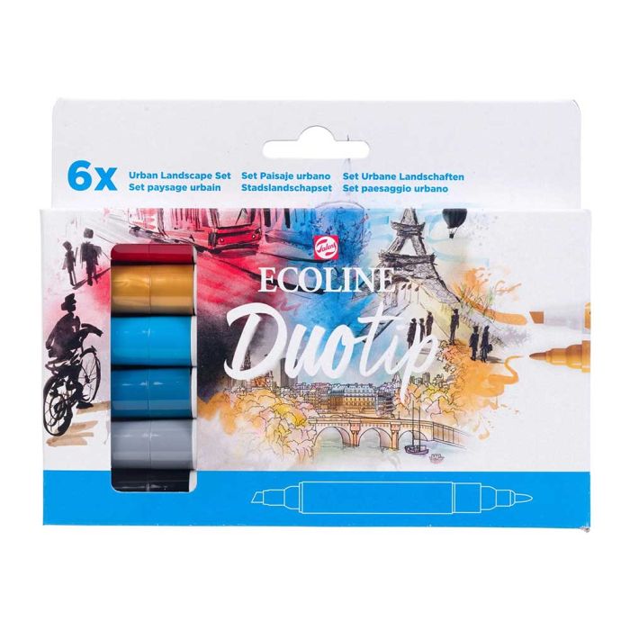 Ecoline Duotip Marker Set Urban Landscape | 6 Colours Ecoline Duotip Marker Set Urban Landscape | 6 Colours