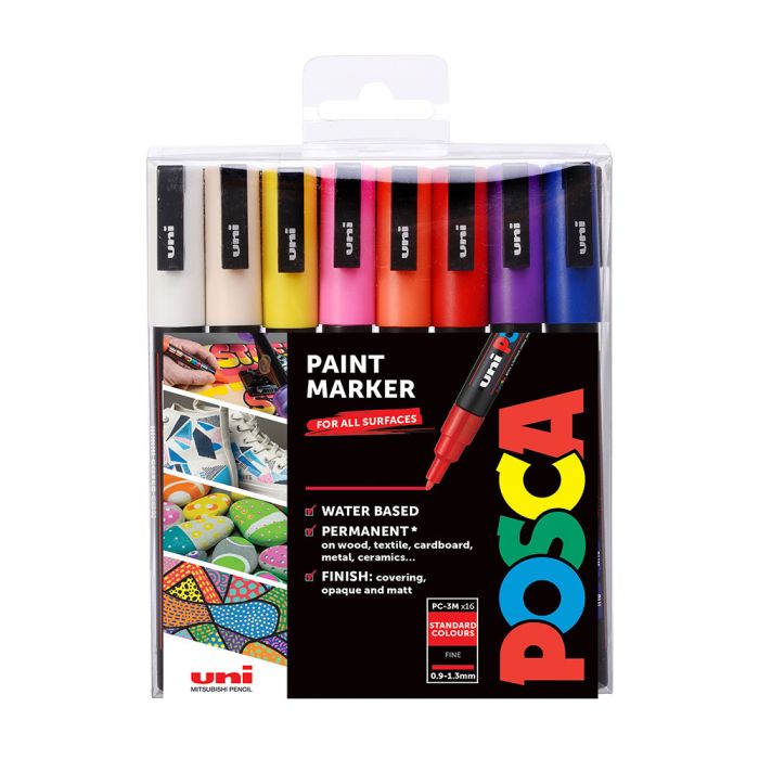 Uni Posca Marker PC-3M 16 Standard Colours
Uni Posca Marker PC-3M 16 Standard Colours