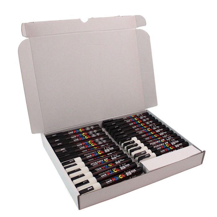 Posca Assorted Bulk Box of 24 - Black & White