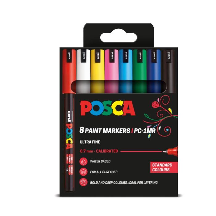 Uni Posca Marker PC-1MR 8 Standard Colours
