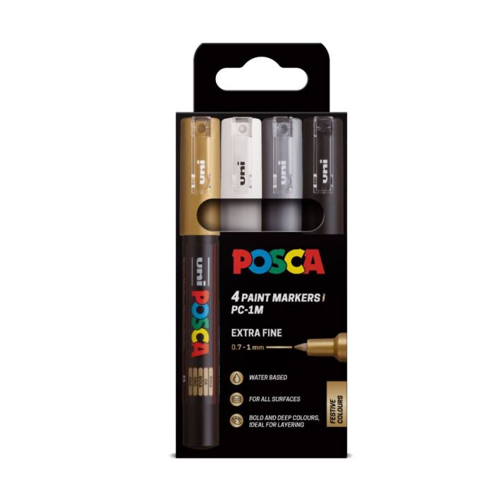 Uni Posca Marker PC-1M 4 Festive Colours