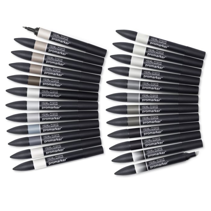Winsor & Newton ProMarkers Black & Greys. Pack of 24 Winsor & Newton ProMarkers Black & Greys. Pack of 24