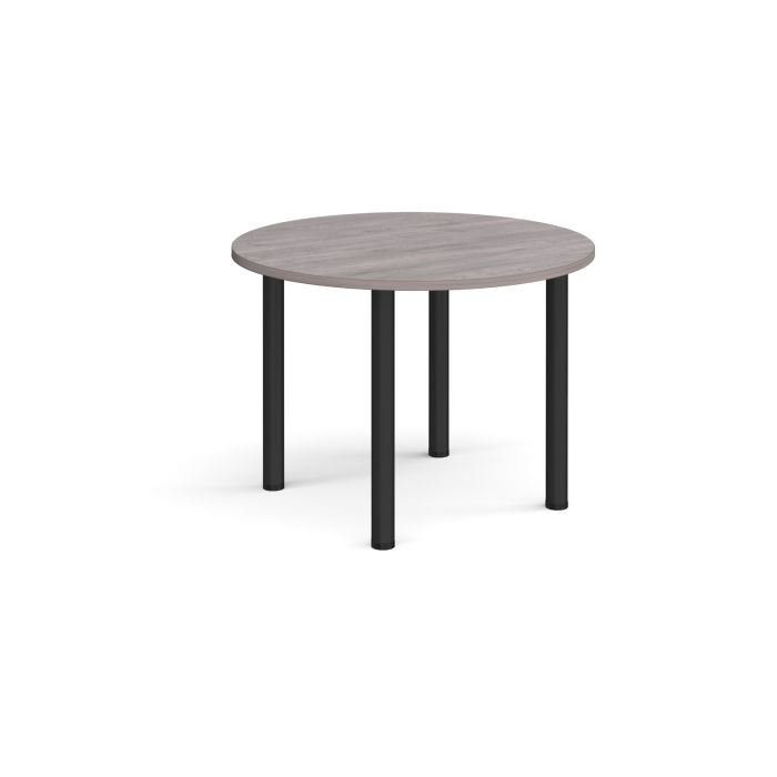 Radial Leg Table dia. 1000mm - Grey Oak - Black Frame