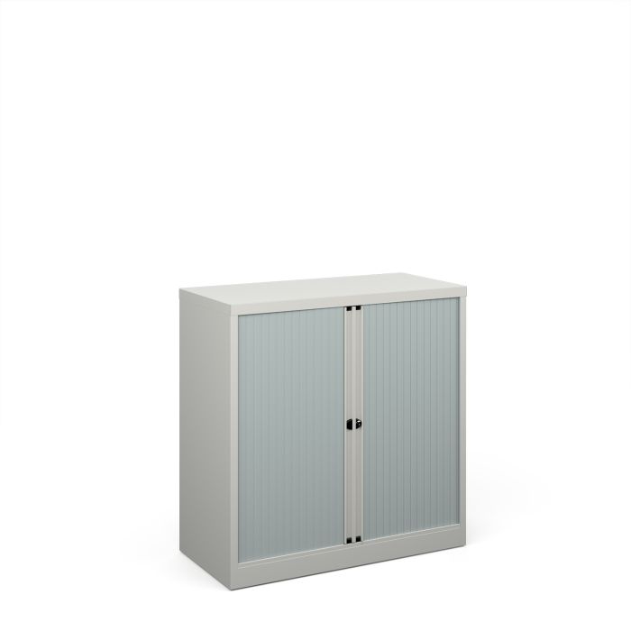 Bisley Tambour Storage Cupboard - Goose Grey - 1000mm Bisley Tambour Storage Cupboard - Goose Grey - 1000mm