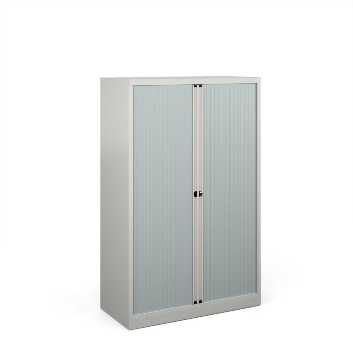 Bisley Tambour Storage Cupboard - Goose Grey - 1570mm Bisley Tambour Storage Cupboard - Goose Grey - 1570mm