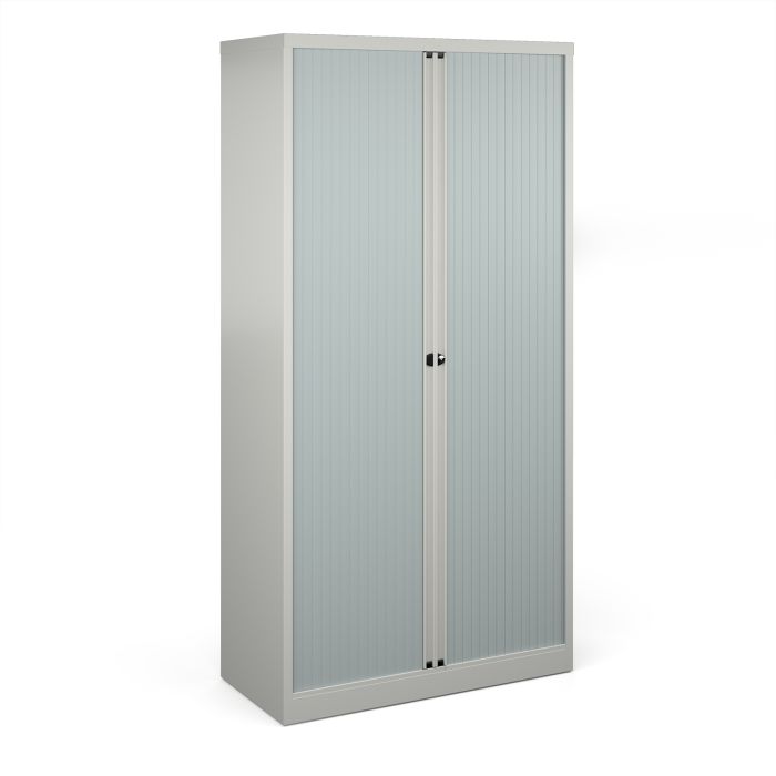 Bisley Tambour Storage Cupboard - Goose Grey - 1970mm Bisley Tambour Storage Cupboard - Goose Grey - 1970mm
