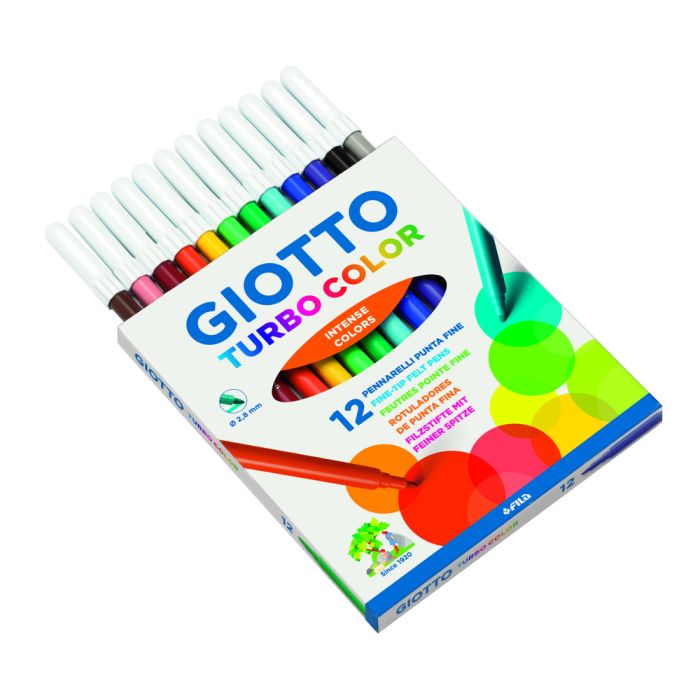 Giotto Turbo Color Fine Felt Tips - Pack of 12