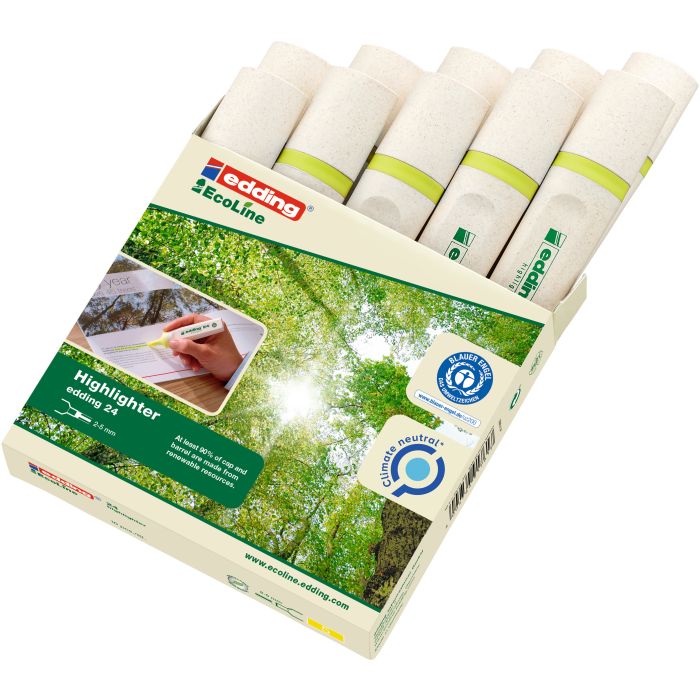 Edding-24 Ecoline Highlighters - Yellow - Pack of 10