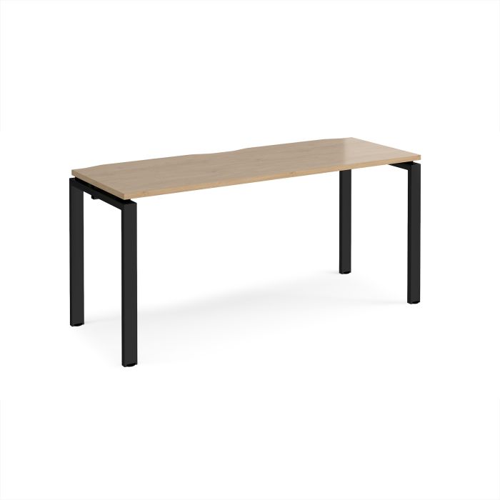 Adapt Single Desk 1600x600mm - Oak/Black Frame