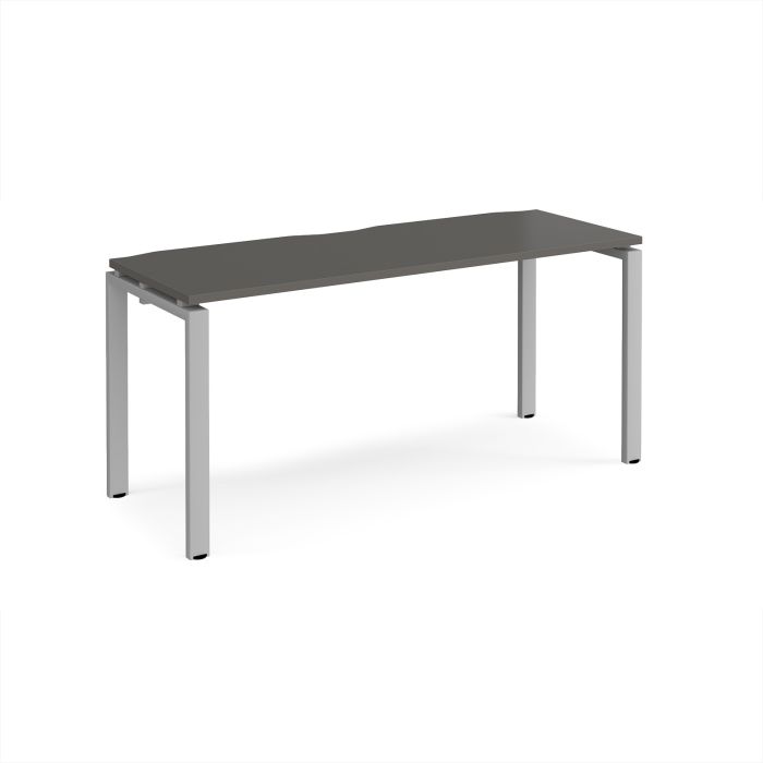 Adapt Single Desk 1600x600mm - Grey/Silver Frame Adapt Single Desk 1600x600mm - Grey/Silver Frame