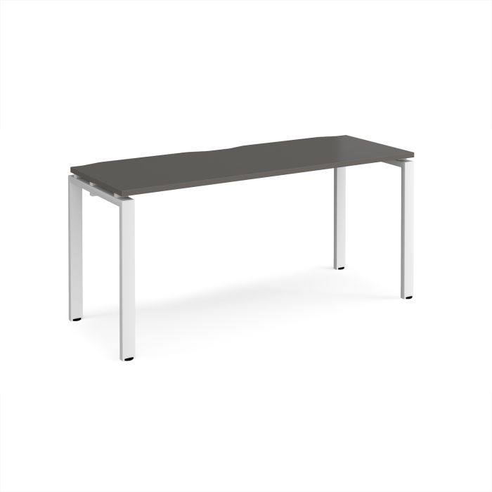 Adapt Single Desk 1600x600mm - Grey/White Frame
