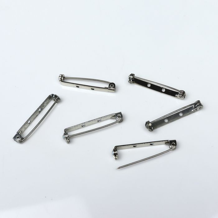 Brooch Pins Nickel Plated. 27mm. Pack of 10