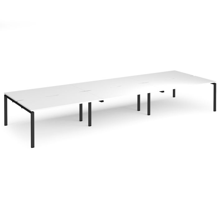 Adapt Triple Back to Back Desks - White/Black Frame Adapt Triple Back to Back Desks - White/Black Frame