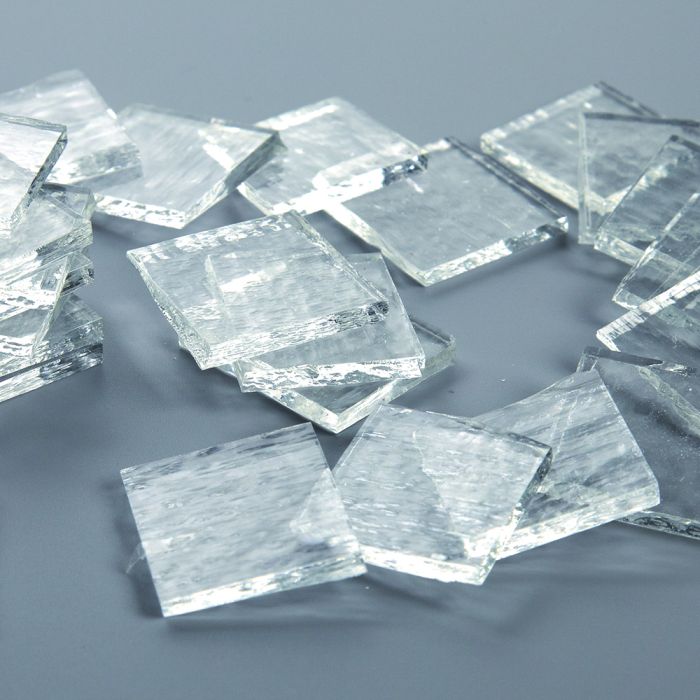 Clear Glass Squares - 38mm. Pack of 25 Clear Glass Squares - 38mm. Pack of 25