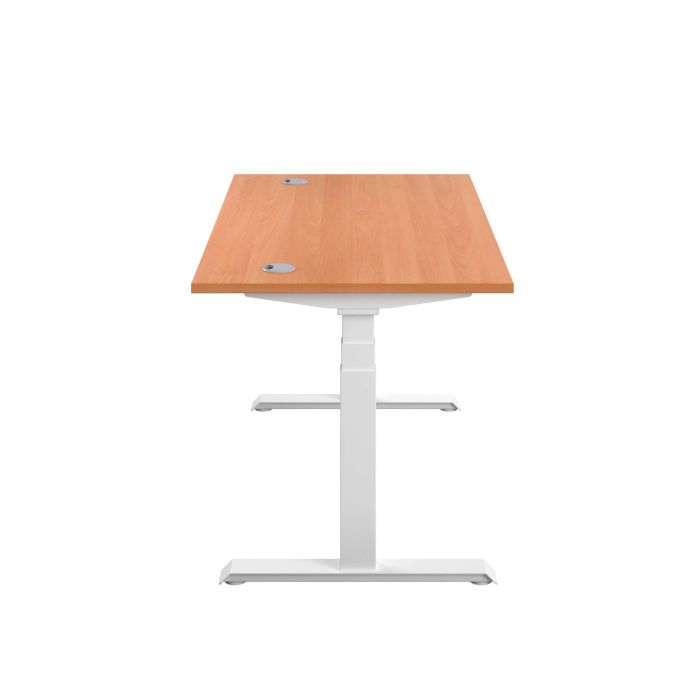 Economy Sit Stand Desk 1400 x 800 mm - White - Beech Economy Sit Stand Desk 1400 x 800 mm - White - Beech