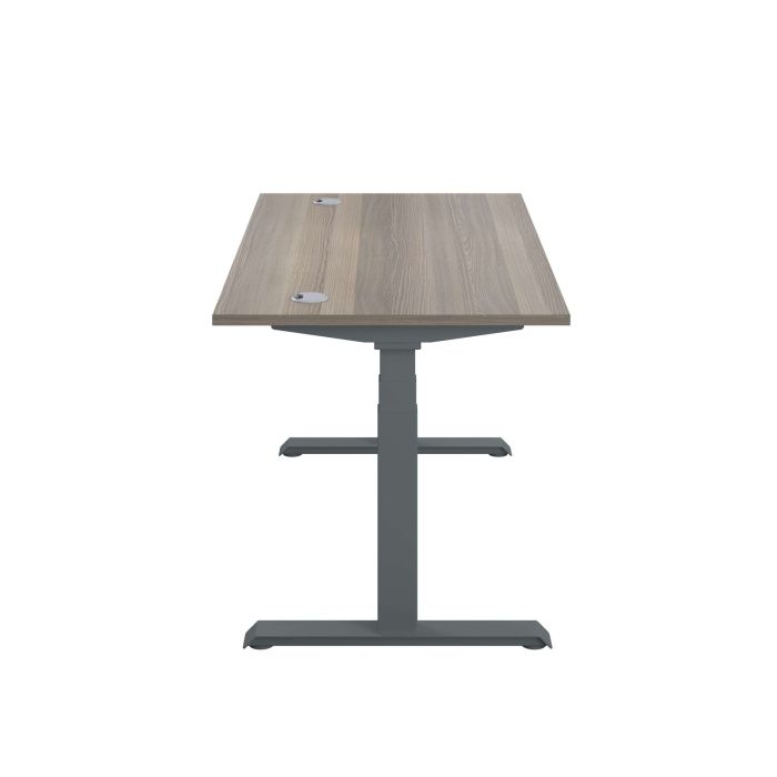 Economy Sit Stand Desk 1400 x 800 mm - Graphite - Grey Oak Economy Sit Stand Desk 1400 x 800 mm - Graphite - Grey Oak