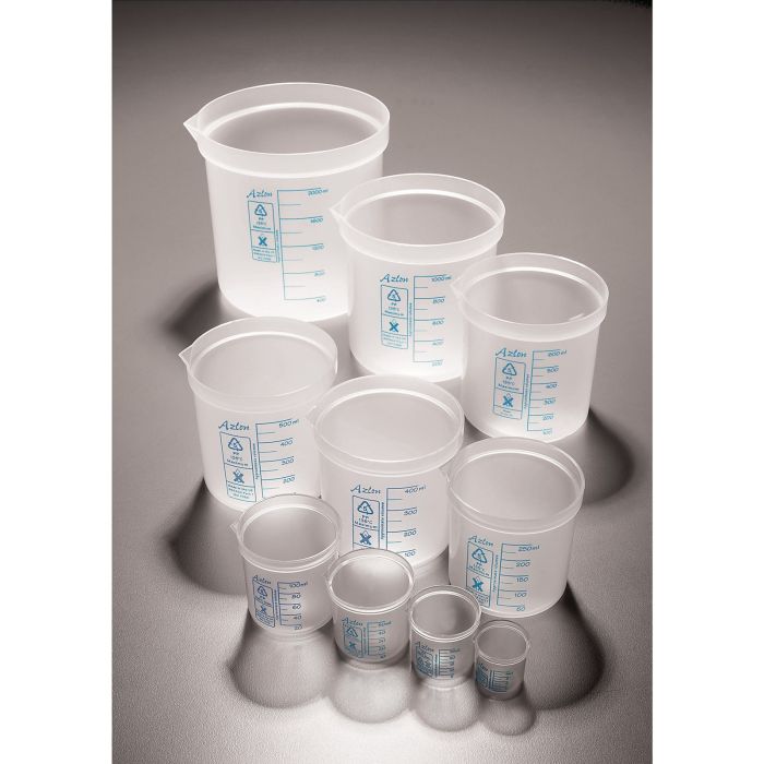 Azlon Plastic Graduated Beaker - 50ml - Pack of 10