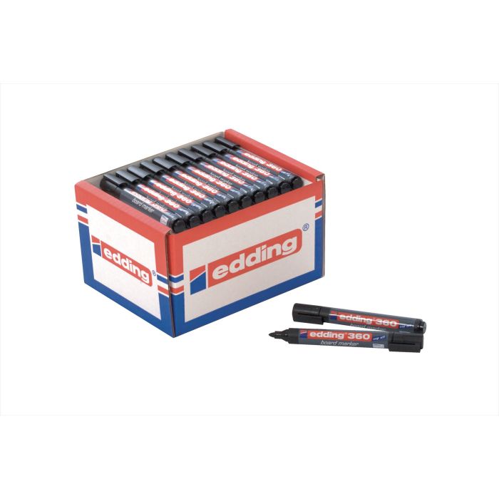 edding 360 Whiteboard Marker - Black- Pack of 10