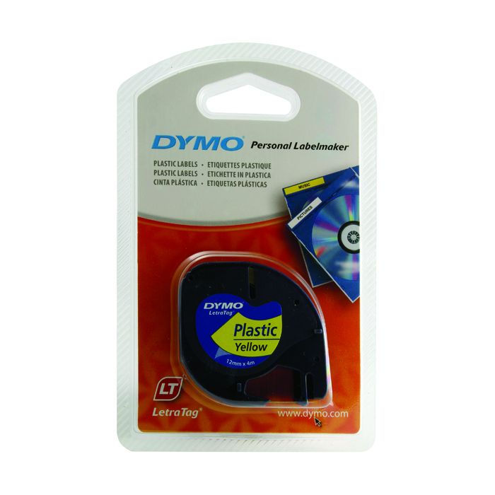 DYMO Letratag Tape Plastic Hyper Yellow DYMO Letratag Tape Plastic Hyper Yellow