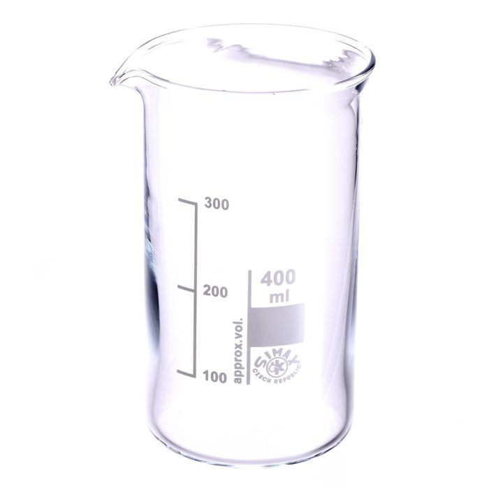 Simax Tall Form Beakers with Spout - 400ml - Pack of 10 Simax Tall Form Beakers with Spout - 400ml - Pack of 10