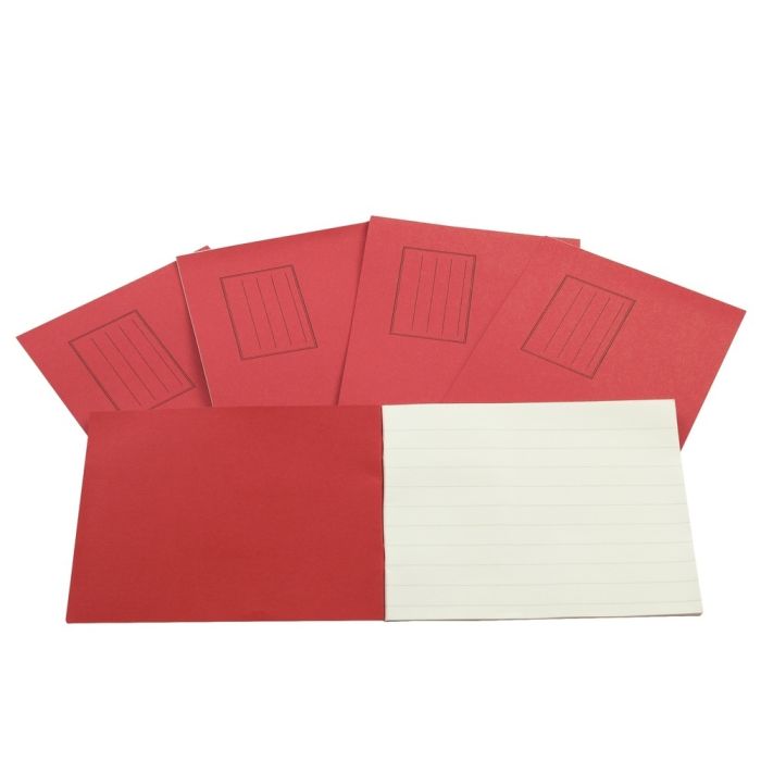 Exercise Books 5.25 x 6.5in 24 Page 12mm Feint - Red - Pack of 100 Exercise Books 5.25 x 6.5in 24 Page 12mm Feint - Red - Pack of 100